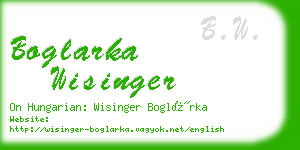 boglarka wisinger business card